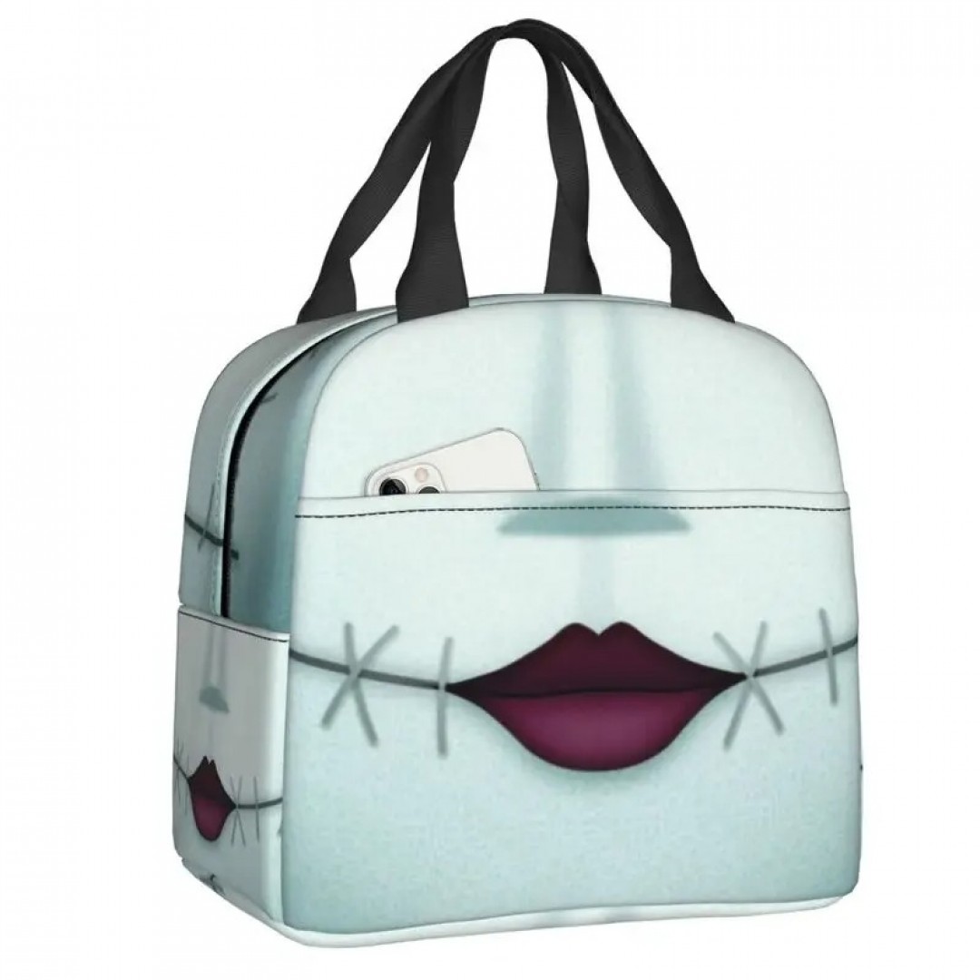 Tim Burton Weihnachten Horrorfilm isoliert Lunchbox Frauen Halloween Schädel Jack wieder verwendbare Thermo kühler Lunch Bag