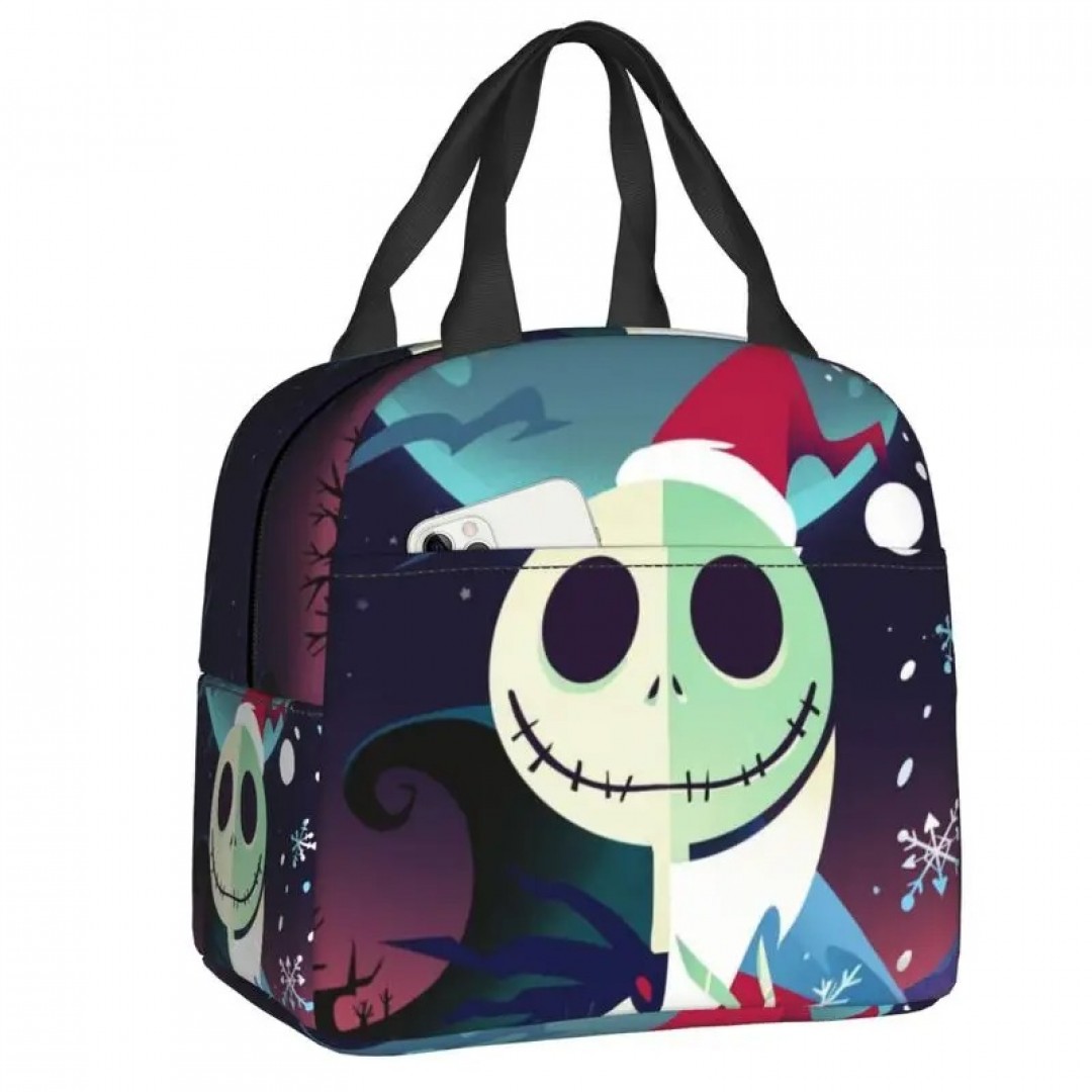 Tim Burton Christmas Horror Movie Insulated Lunchbox Women Halloween Skull Jack Reusable Thermo Cooler Lunch Bag