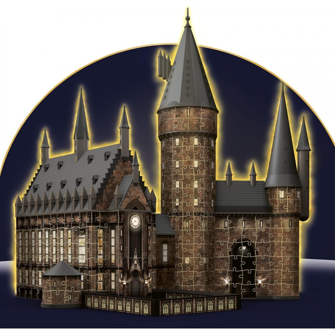 Ravensburger 3D Puzzle 11550 - Harry Potter Hogwarts Schloss - Die Große Halle - Night Edition - 540 Teile - Beleuchtetes Hogwarts Castle für Harry Potter Fans ab 10 Jahren, Harry Potter Geschenke