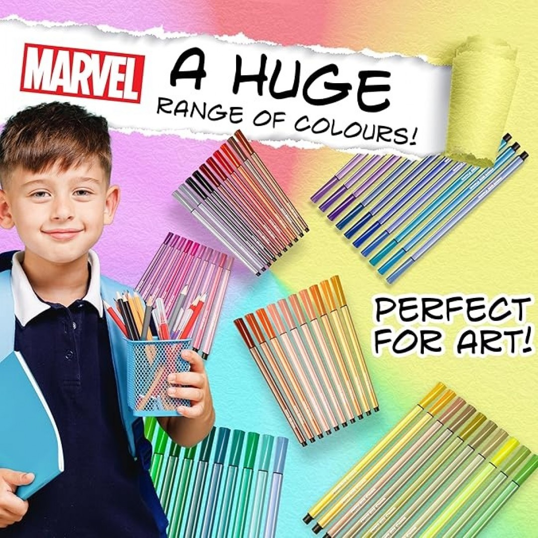 Original Marvel Spiderman Filzstifte Set mit 60 Fasermaler - Geschenke für Kinder