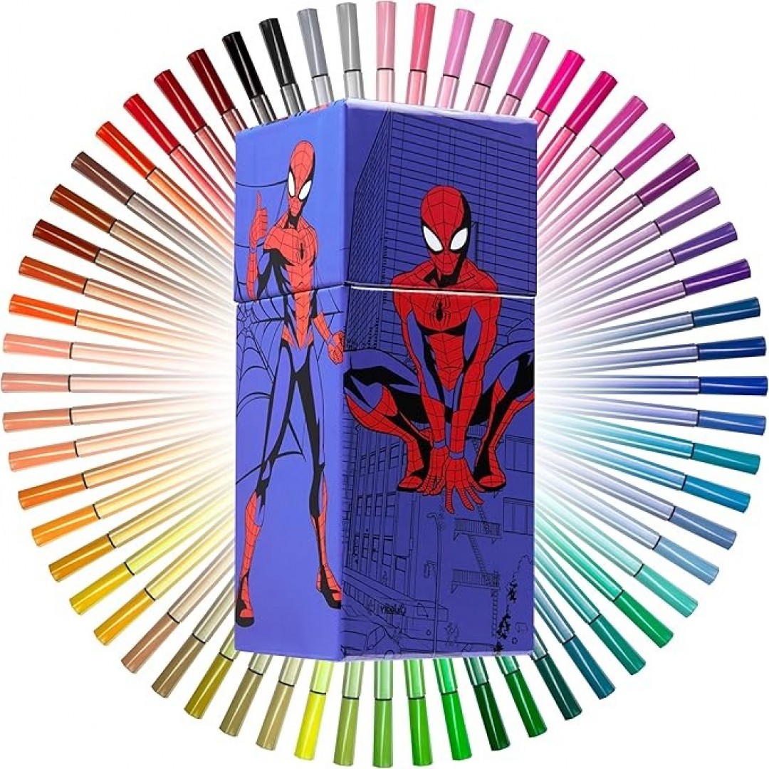 Original Marvel Spiderman felt-tip pens set with 60 fiber-tip pens - gifts for children