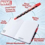 Marvel Spiderman A5 notebook and pen set, 3D diary stationery set kids journal for boys kids diaries spiderman toys