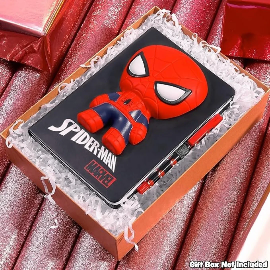 Marvel Spiderman A5 notebook and pen set, 3D diary stationery set kids journal for boys kids diaries spiderman toys