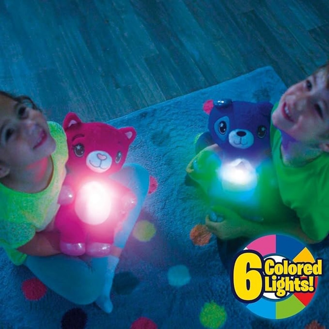 Star Belly Dream Lites, soft toy night light, cuddly blue puppy, projects glowing stars and shapes in 6 soft colors, known from television