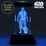 Paladone The Mandalorian Holographic Light, 3D Laser-Etched Crystal Model of The Mandalorian and Grogu, 12cm