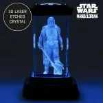 Paladon Das mandalorianische holographische Licht, 3D-Laserkristallmodell des Mandalorianischen und Grogu, 12 cm 