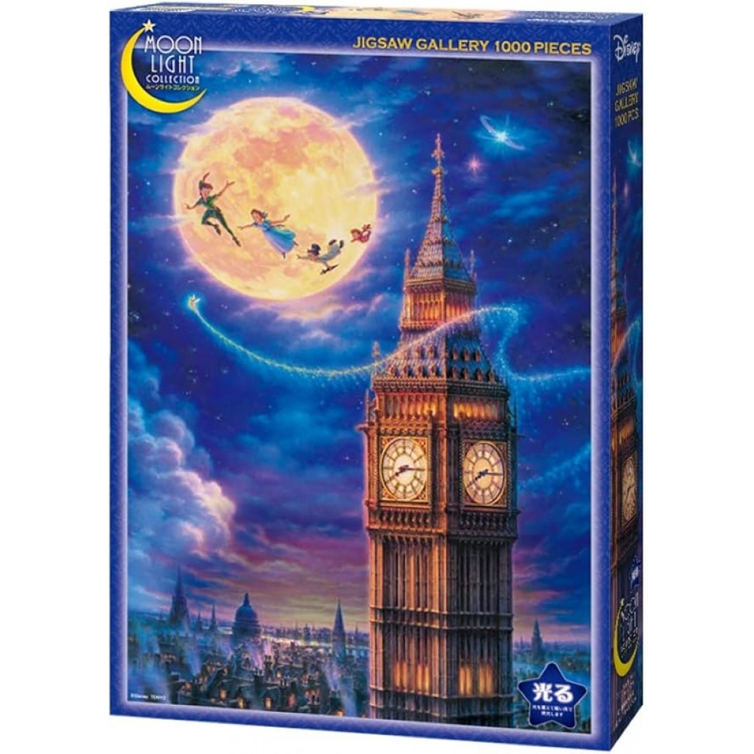 Tenyo Disney Moonlight Fly (Peter Pan) 1000 Piece Jigsaw Puzzle (Illuminated Puzzle) 20.1 x 29.9 inches (51 x 73.5 cm)