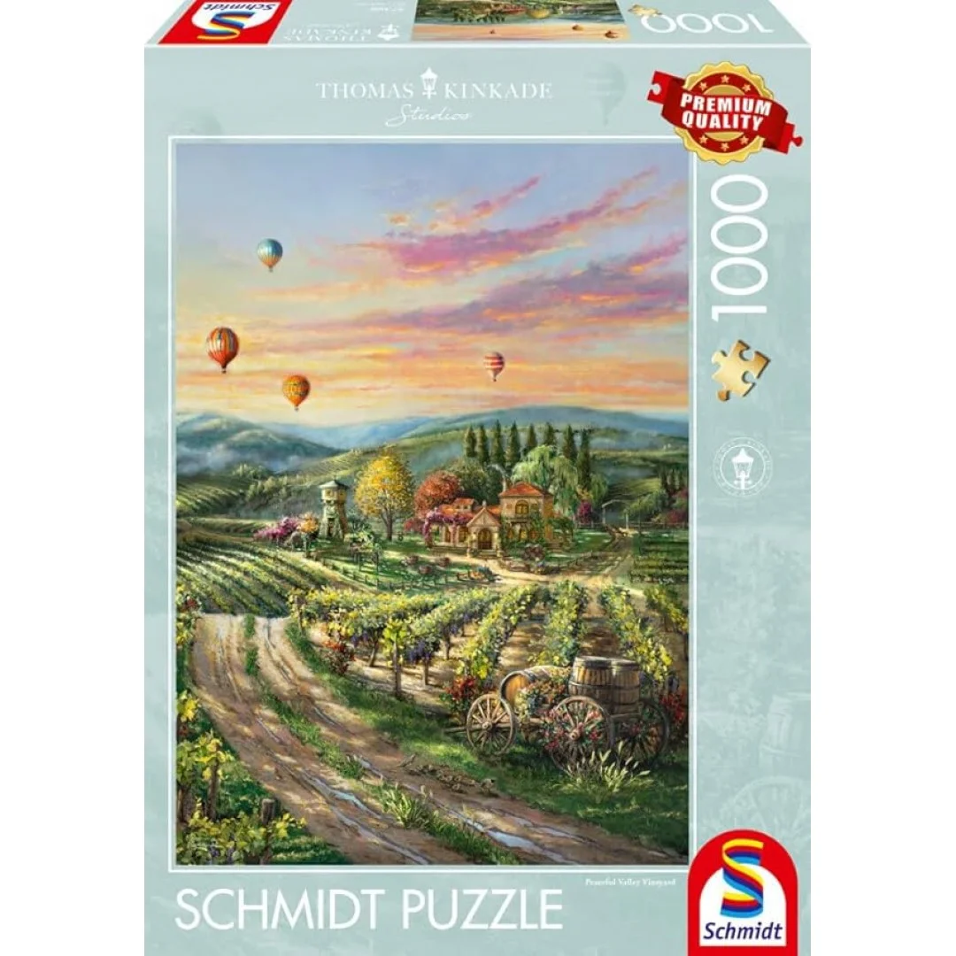 Schmidt Spiele 57366 Thomas Kinkade, Peaceful Valley Vineyard, 1000 Teile Puzzle, Mehrfarbig Schmidt Spiele 57366 Thomas Kinkade, Peaceful Valley Vineyard, 1000 Teile Puzzle, Mehrfarbig