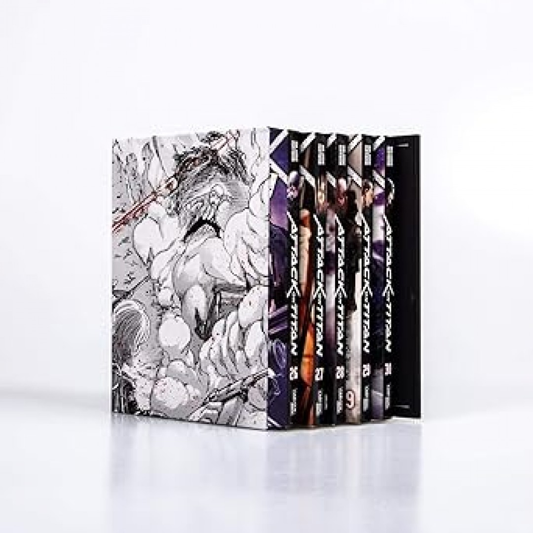 Attack on Titan, Bände 26-30 im Sammelschuber mit Extra: Fantasy-Action-Manga ab 16 Jahren über den Kampf gegen menschenfressende Titanen Attack on Titan, Bände 26-30 im Sammelschuber mit Extra: Fantasy-Action-Manga ab 16 Jahren über den Kampf gegen menschenfressende Titanen