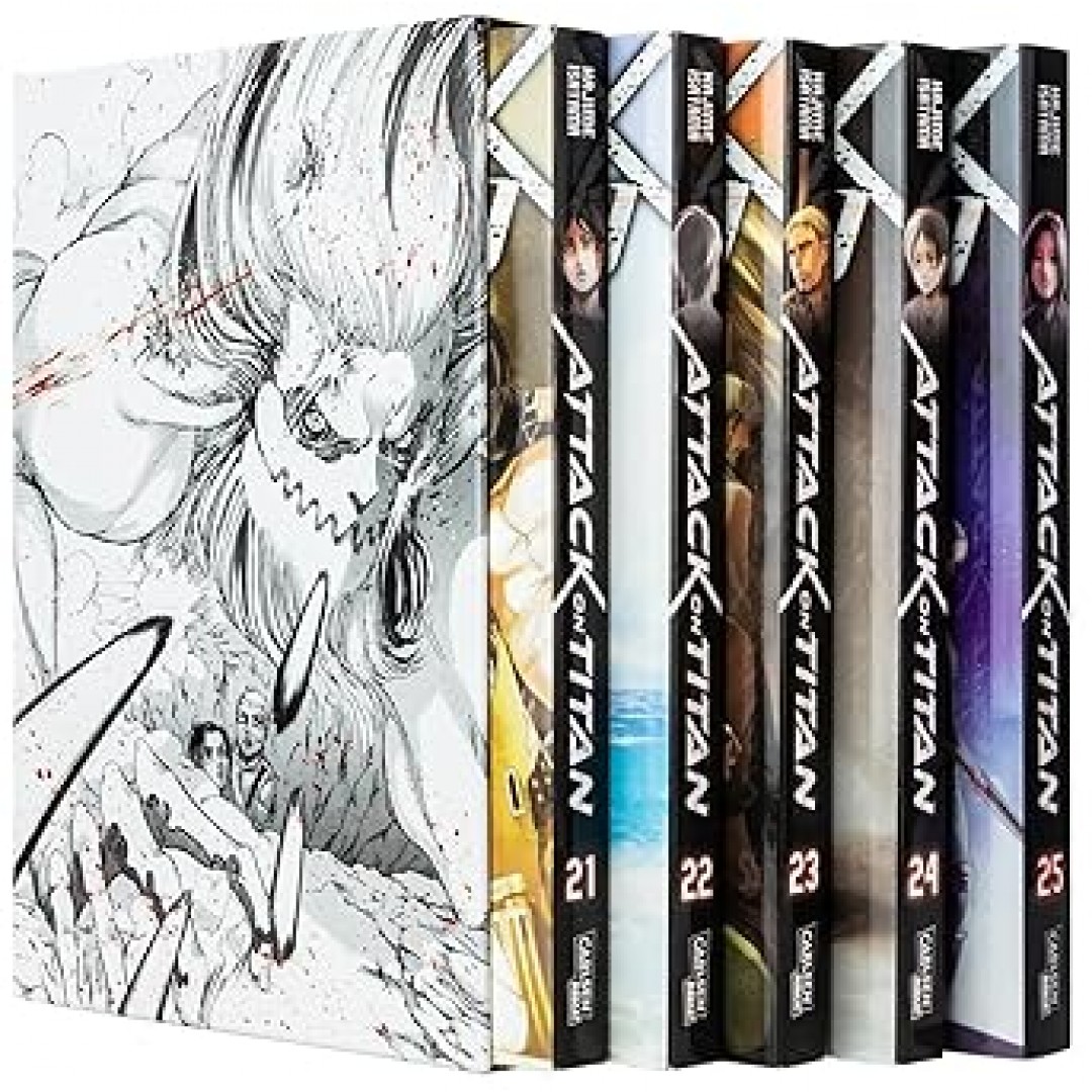Attack on Titan, Bände 21-25 im Sammelschuber mit Extra: Fantasy-Action-Manga ab 16 Jahren über den Kampf gegen menschenfressende Titanen Attack on Titan, Bände 21-25 im Sammelschuber mit Extra: Fantasy-Action-Manga ab 16 Jahren über den Kampf gegen menschenfressende Titanen