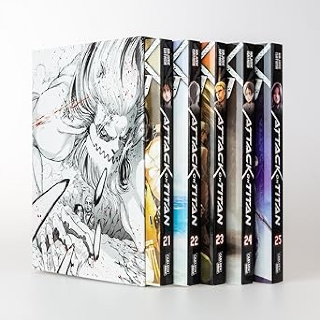 Attack on Titan, Bände 21-25 im Sammelschuber mit Extra: Fantasy-Action-Manga ab 16 Jahren über den Kampf gegen menschenfressende Titanen Attack on Titan, Bände 21-25 im Sammelschuber mit Extra: Fantasy-Action-Manga ab 16 Jahren über den Kampf gegen menschenfressende Titanen