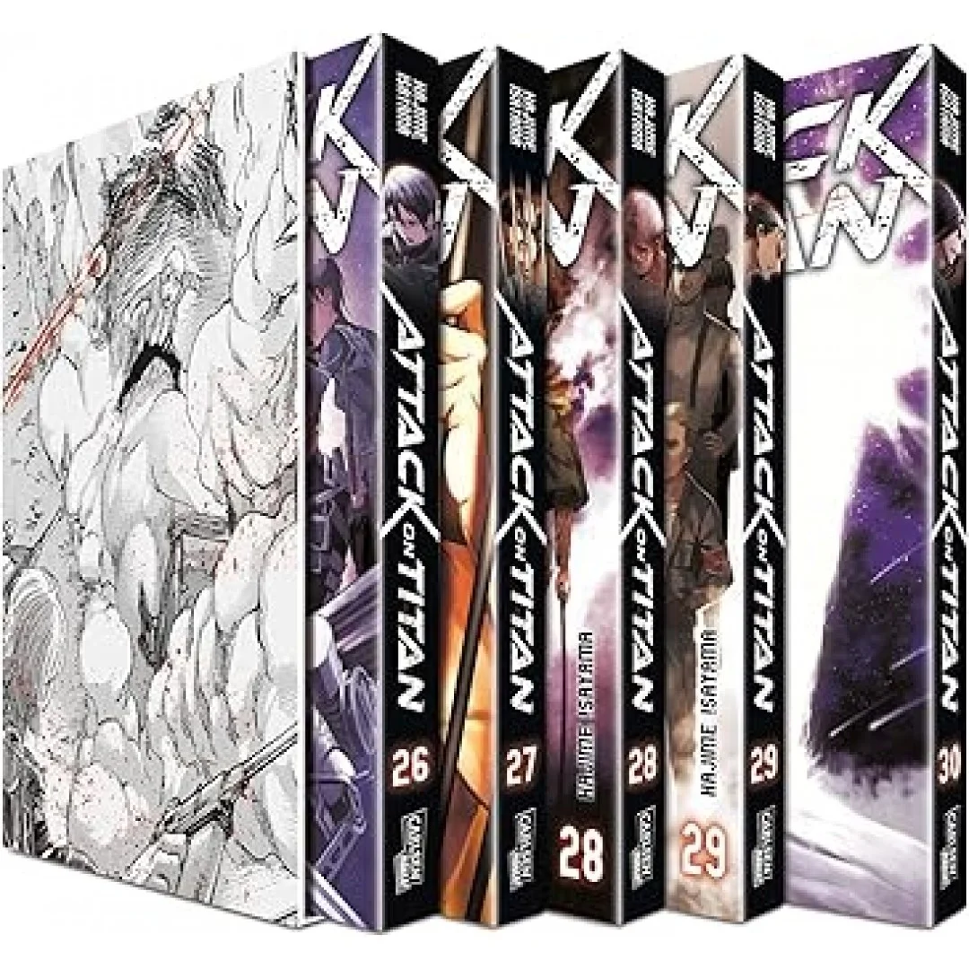 Attack on Titan, Bände 26-30 im Sammelschuber mit Extra: Fantasy-Action-Manga ab 16 Jahren über den Kampf gegen menschenfressende Titanen Attack on Titan, Bände 26-30 im Sammelschuber mit Extra: Fantasy-Action-Manga ab 16 Jahren über den Kampf gegen menschenfressende Titanen