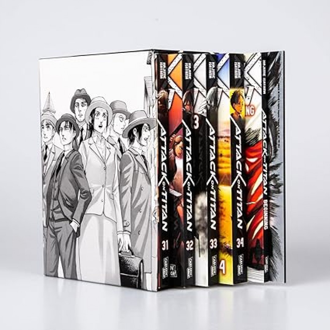 Attack on Titan, Bände 31-34 im Sammelschuber mit Extra: Fantasy-Action-Manga ab 16 Jahren über den Kampf gegen menschenfressende Titanen Attack on Titan, Bände 31-34 im Sammelschuber mit Extra: Fantasy-Action-Manga ab 16 Jahren über den Kampf gegen menschenfressende Titanen