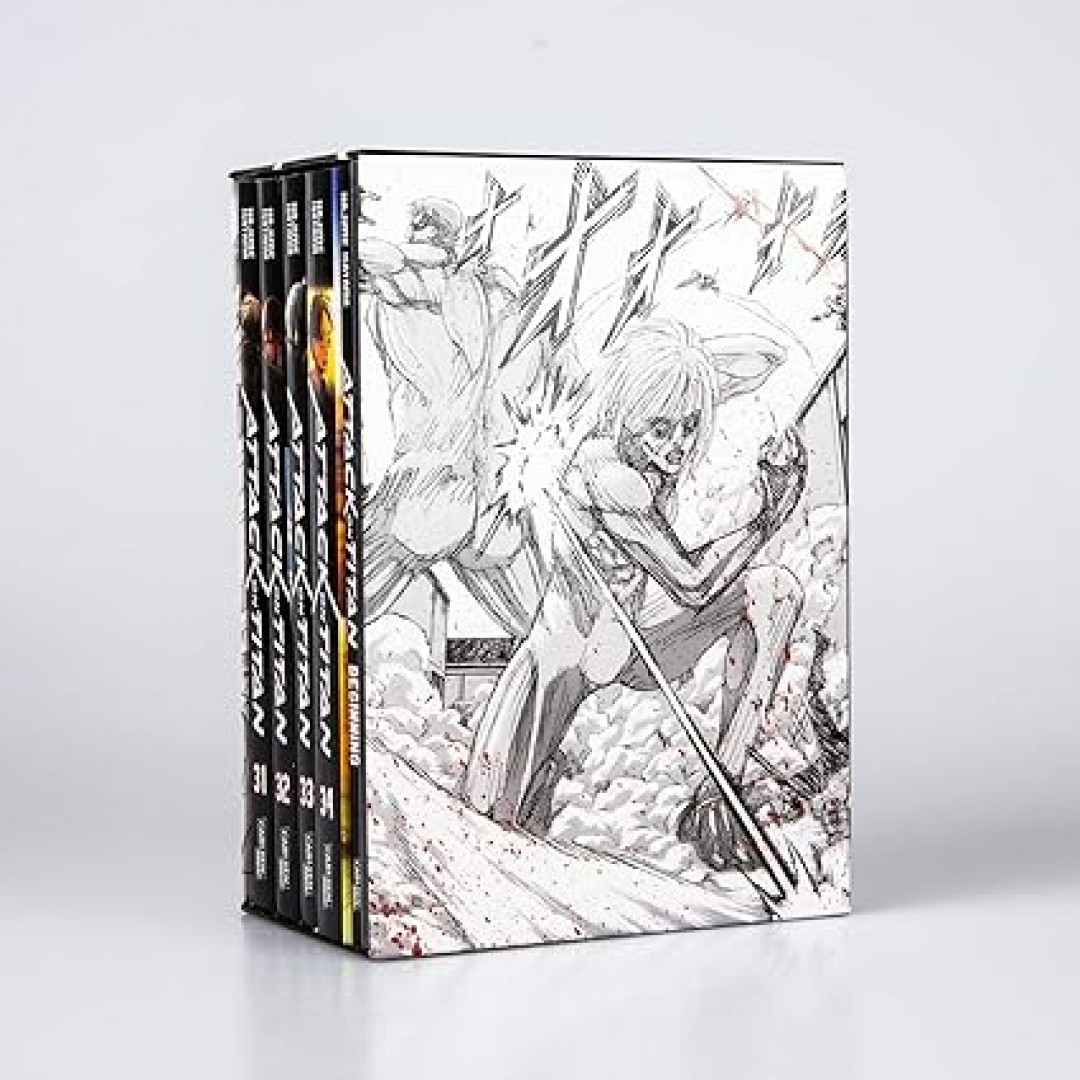 Attack on Titan, Bände 31-34 im Sammelschuber mit Extra: Fantasy-Action-Manga ab 16 Jahren über den Kampf gegen menschenfressende Titanen Attack on Titan, Bände 31-34 im Sammelschuber mit Extra: Fantasy-Action-Manga ab 16 Jahren über den Kampf gegen menschenfressende Titanen