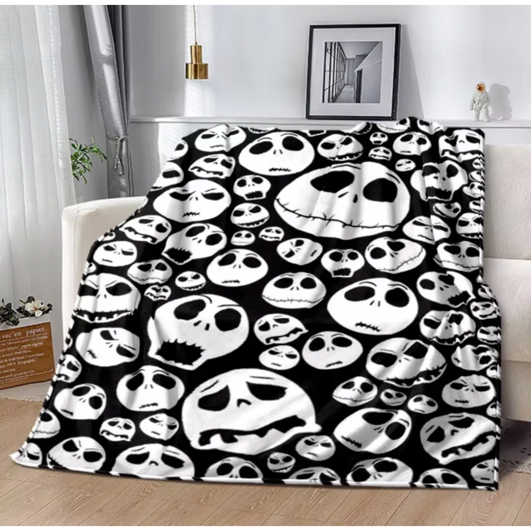 Style the nightmare before Christmas jack cartoon soft flannel blanket, throw blanket for picnic beds sofa home bedroom kids