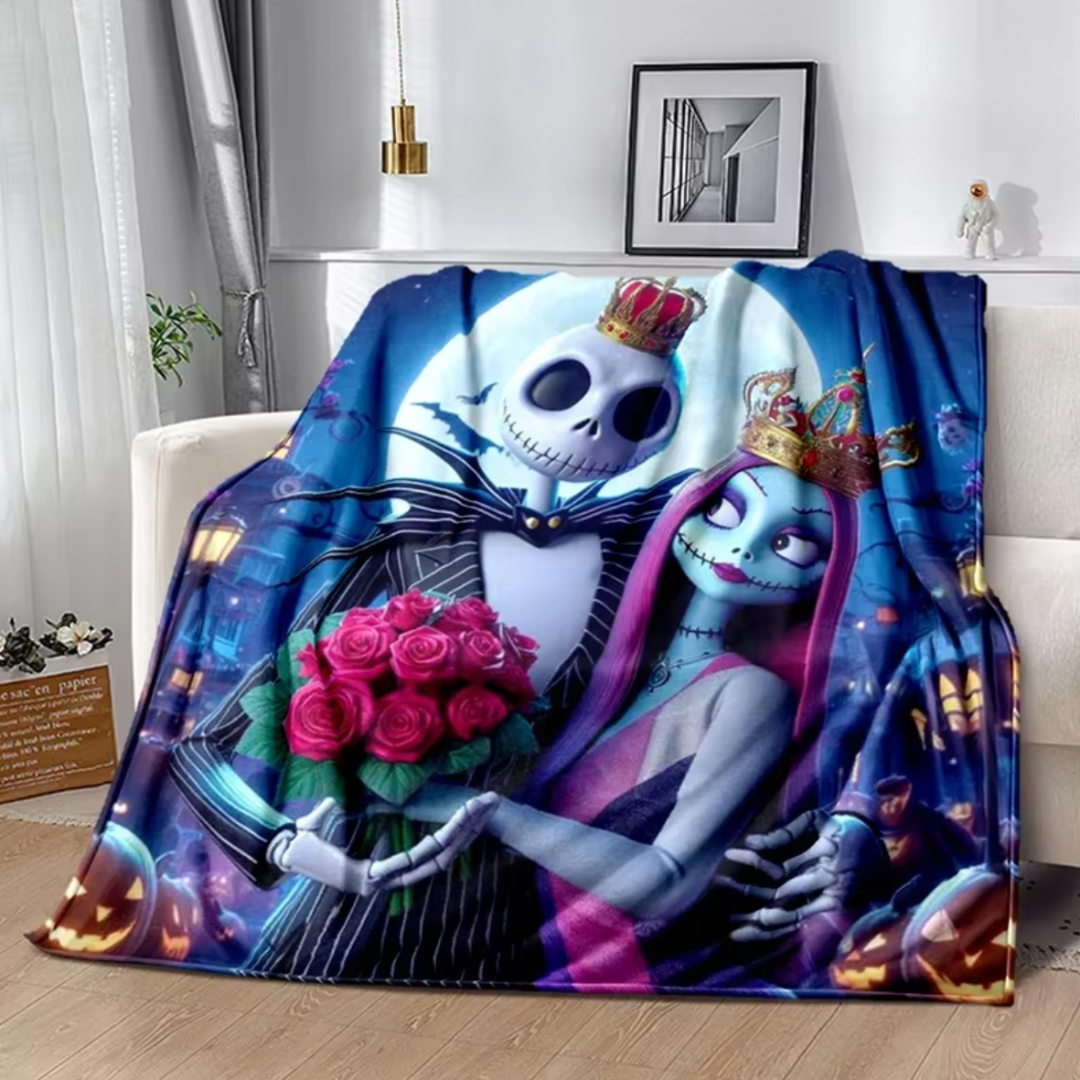 Style the nightmare before Christmas jack cartoon soft flannel blanket, throw blanket for picnic beds sofa home bedroom kids