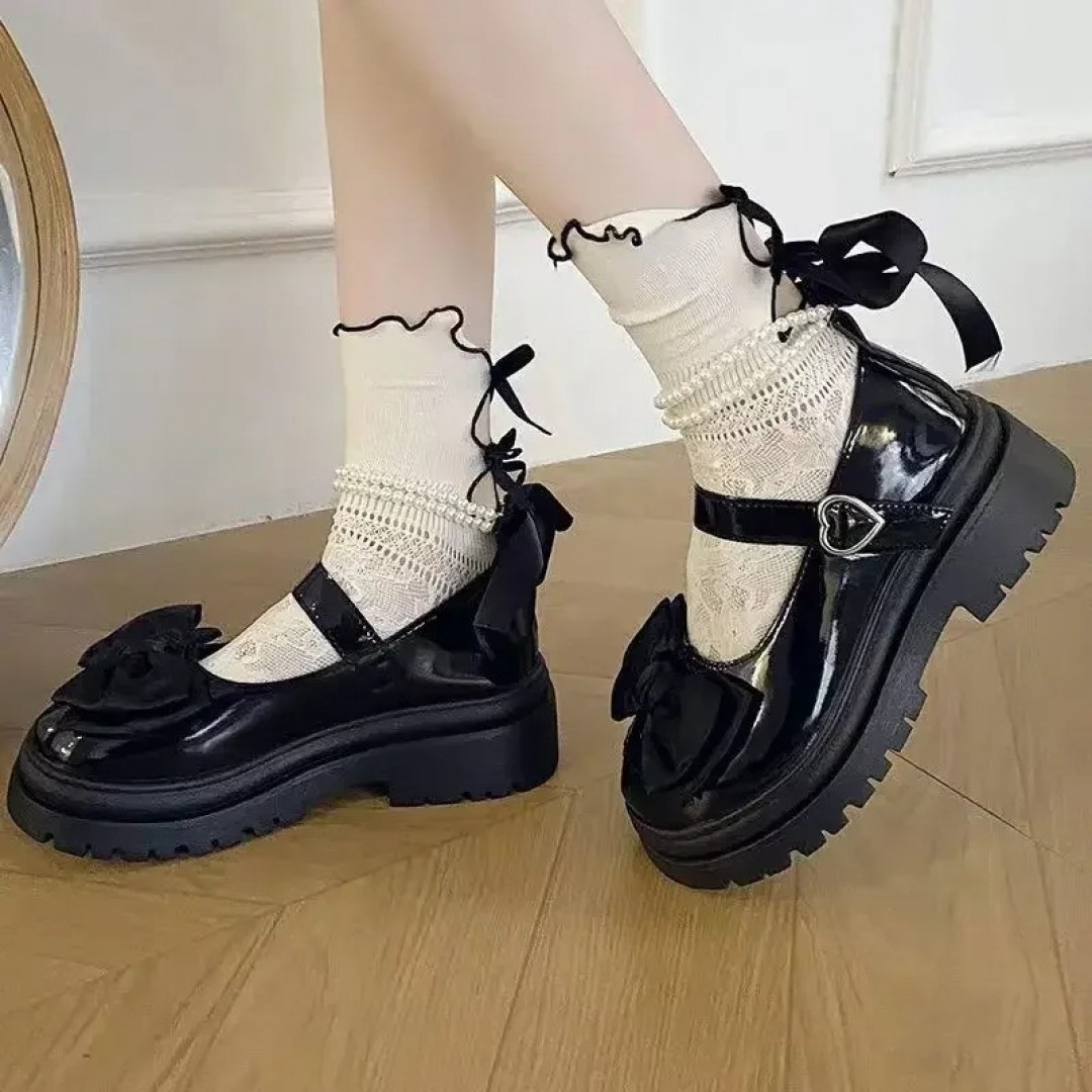 New Kawaii pearl necklace Mary Jane Anime Shoes