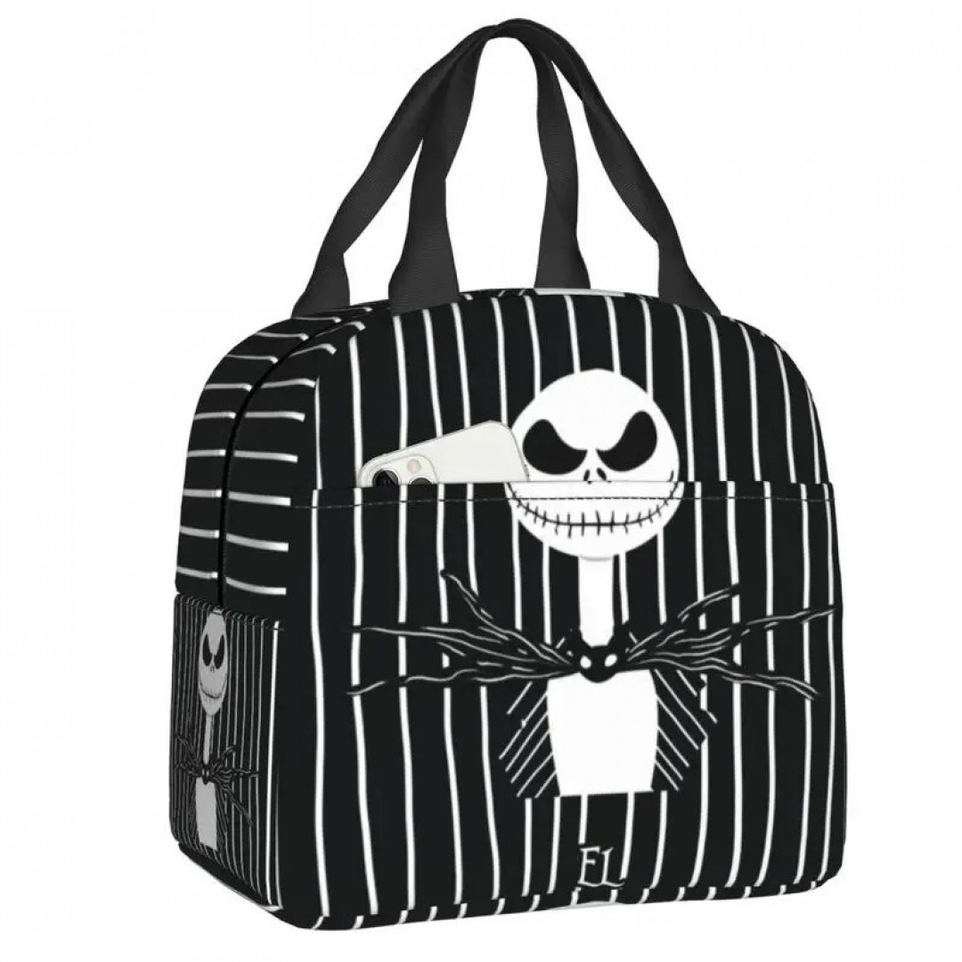 Tim Burton Weihnachten Horrorfilm isoliert Lunchbox Frauen Halloween Schädel Jack wieder verwendbare Thermo kühler Lunch Bag