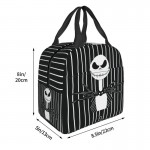 Tim Burton Christmas Horror Movie Insulated Lunchbox Women Halloween Skull Jack Reusable Thermo Cooler Lunch Bag