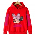 2024 Fall/Winter Kids Minnie Hoodie – Warm Top for Boys and Girls, Ages 3-14, Outdoor Sports Shirt