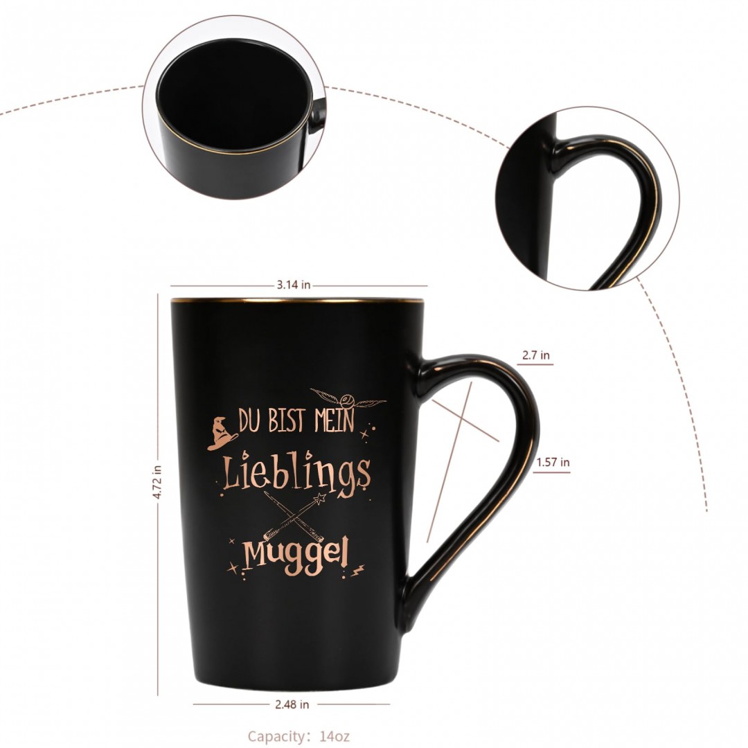 Joymaking Lustige Geschenk Tasse mit Spruch - Du bist mein Lieblings Muggel Weihnachten Geschenkidee fr Freund Freundin Klassenkamerad Geschenk zum Geburtstag Weihnachten,400ml Schwarz