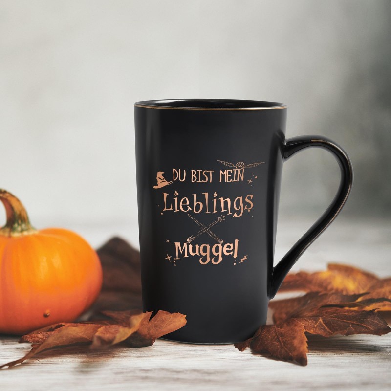 Joymaking Lustige Geschenk Tasse mit Spruch - Du bist mein Lieblings Muggel Weihnachten Geschenkidee fr Freund Freundin Klassenkamerad Geschenk zum Geburtstag Weihnachten,400ml Schwarz