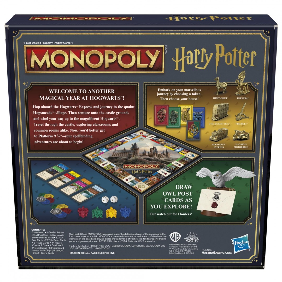 Monopoly Harry Potter Edition Brettspiel | Ein magisches Abenteuer bei Hogwarts | Alter 8 und up | 2 bis 6 Spieler | Familienspiele | Geschenke für Kinder und Erwachsene