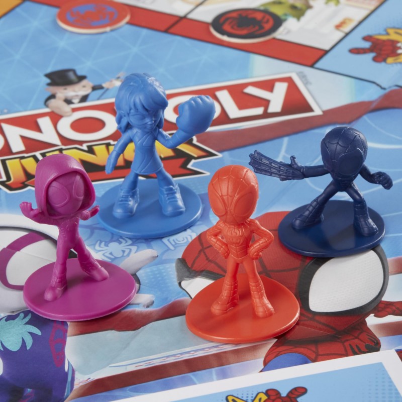 Hasbro Gaming Monopoly Junior: Marvel Spidey und seine Amazing Friends Edition -Brettspiel für Kinder ab 5 Jahren mit Kunstwerken aus der Animationsserie, Kinderbrettspiele