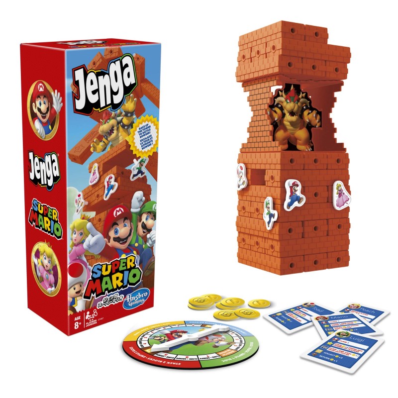 Hasbro Jenga: Super Mario Edition Game | Block Stacking Tower Game | Back to School Gifts for Kids | Classroom Board Games | Ages 8+