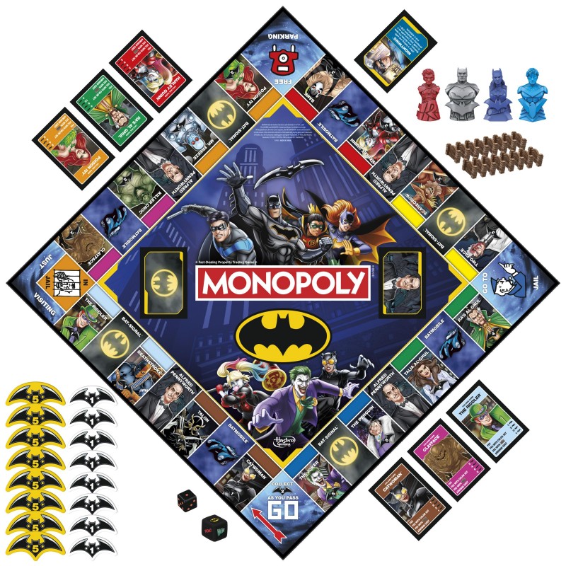 Monopoly Batman Edition Board Game | 2 to 4 Players | Family Strategy Games for Kids and Adults Set | Ages 8+