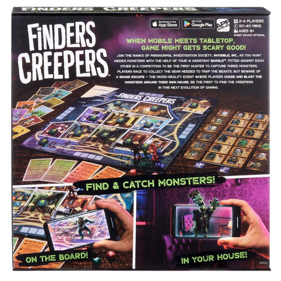 Micro Games of America Finders Creepers Board Game an App-Vanced Game  Hunt Digital Monsters with Your Phone, 2-4 Players, Ages 8+