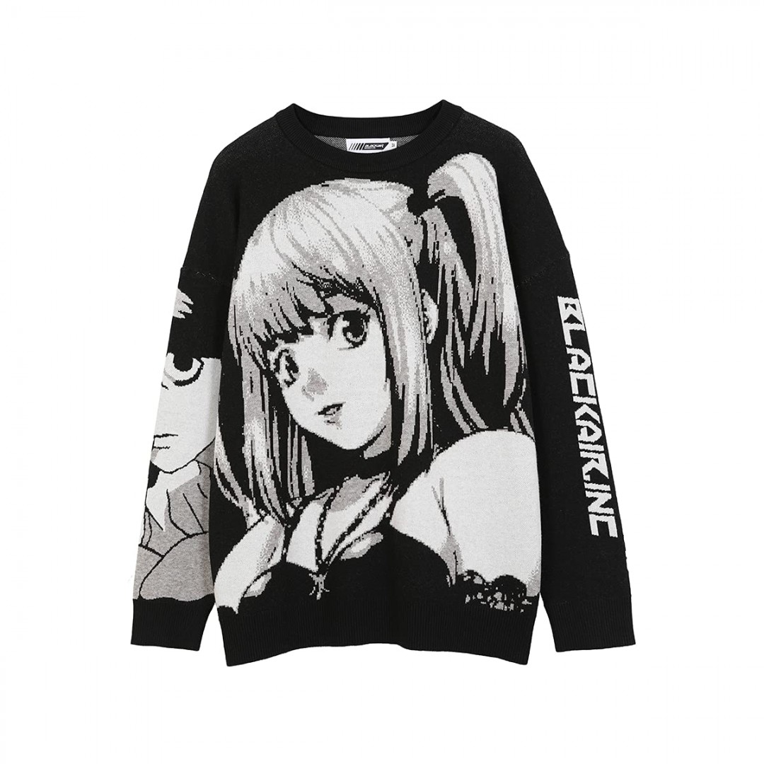 Anime Girl Figure Sweater Graphic Long Sleeve Oversize Knitwear Sweatshirt Unisex 3D